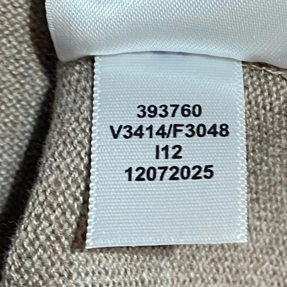 Lands End Mens XXL Tall Tan Supima Cotton V-Neck Sweater Beige Knit‎ Pullover